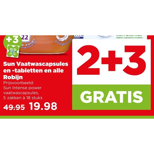 Sun Vaatwascapsules en -tabletten en alle Robijn