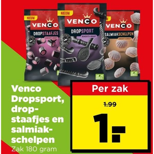 Venco dropsport/dropstaafjes/salmiakschelpen