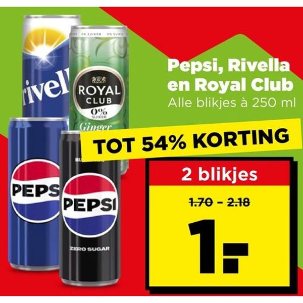 Pepsi, Rivella en Royal Club blikjes