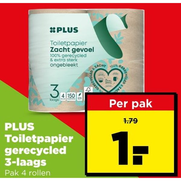 PLUS Toiletpapier gerecycled
