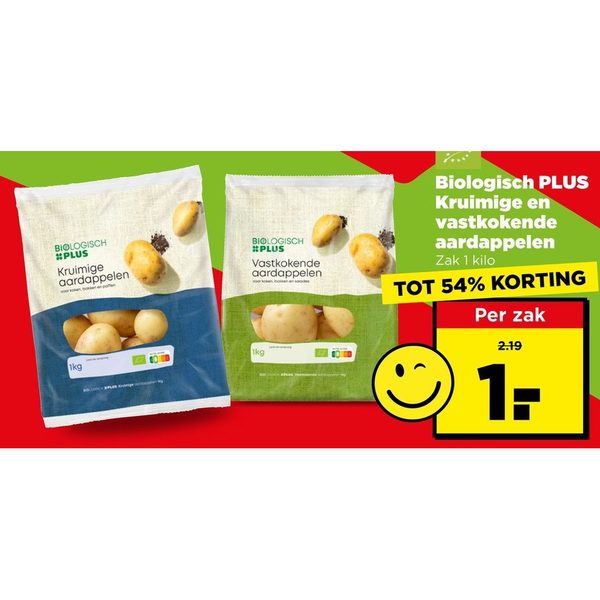 Biologisch PLUS Kruimige en vastkokende aardappelen