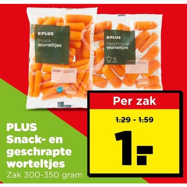 PLUS Snack- en geschrapte worteltjes
