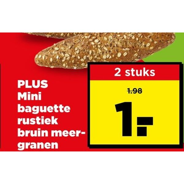 Mini baguette rustiek bruin meergranen