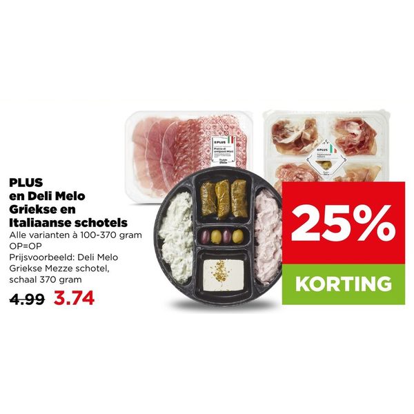 PLUS en Deli Melo Griekse en Italiaanse schotels