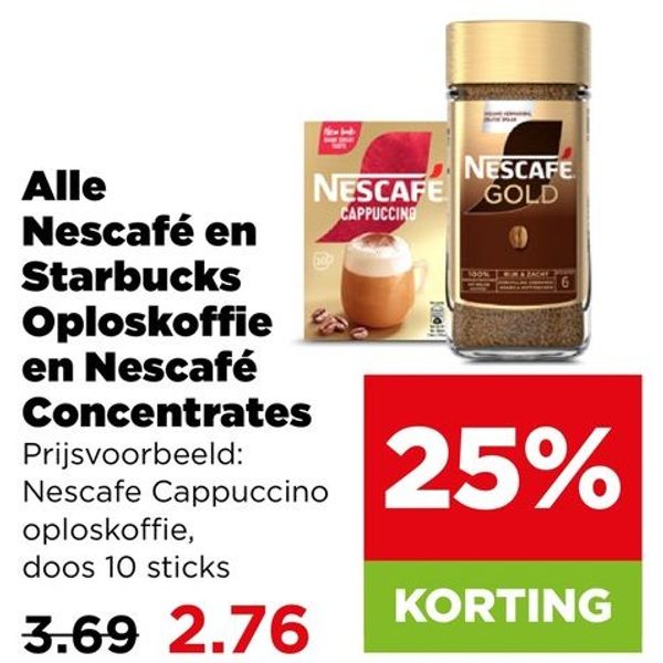 Nescafé en Starbucks Oploskoffie en Nescafé Concentrates