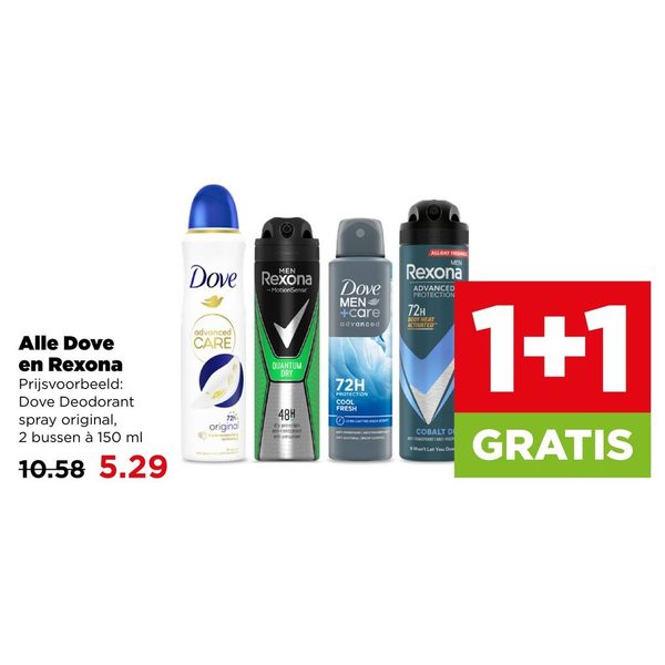 Dove en Rexona Deodorant spray