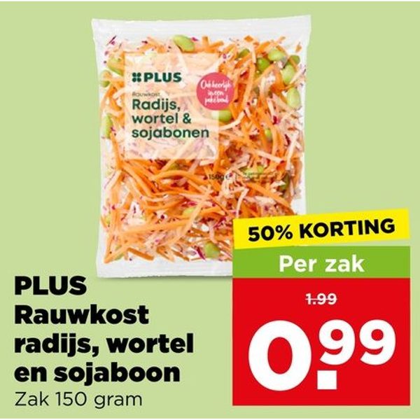 PLUS Rauwkost radijs, wortel en sojabonen