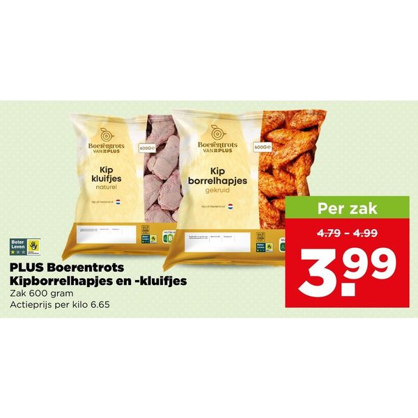 PLUS Boerentrots Kipborrelhapjes en -kluifjes
