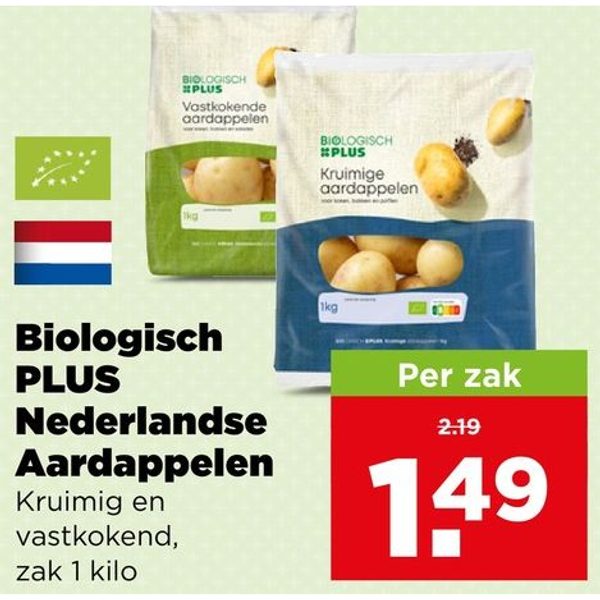 Biologisch PLUS Nederlandse Aardappelen