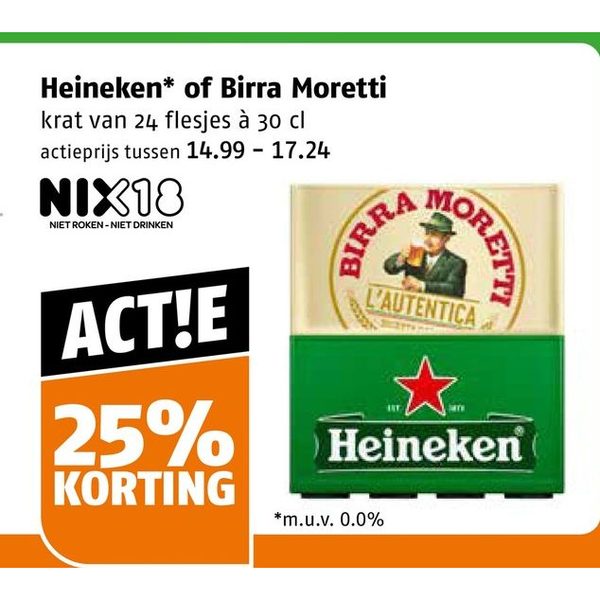 Heineken of Birra Moretti bier
