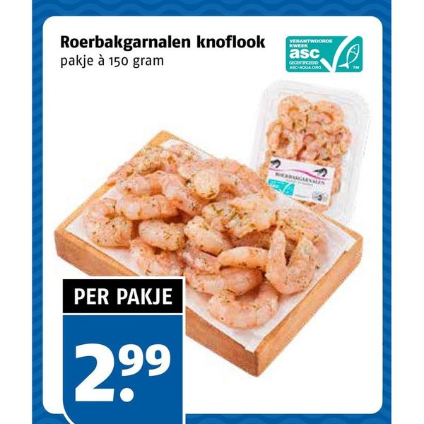 Roerbakgarnalen knoflook