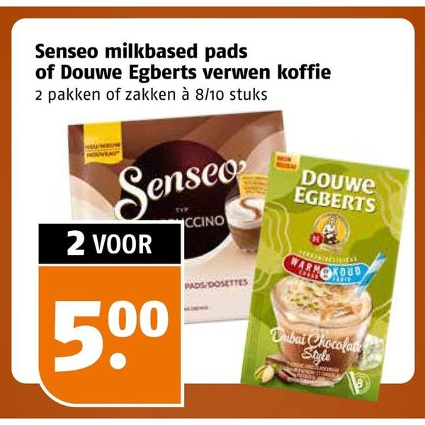 Senseo milkbased pads of Douwe Egberts verwen koffie