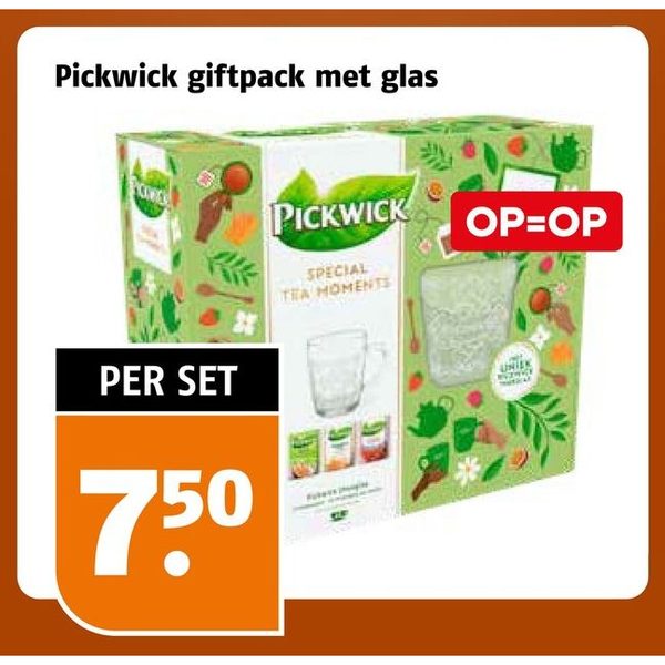 Pickwick giftpack met glas