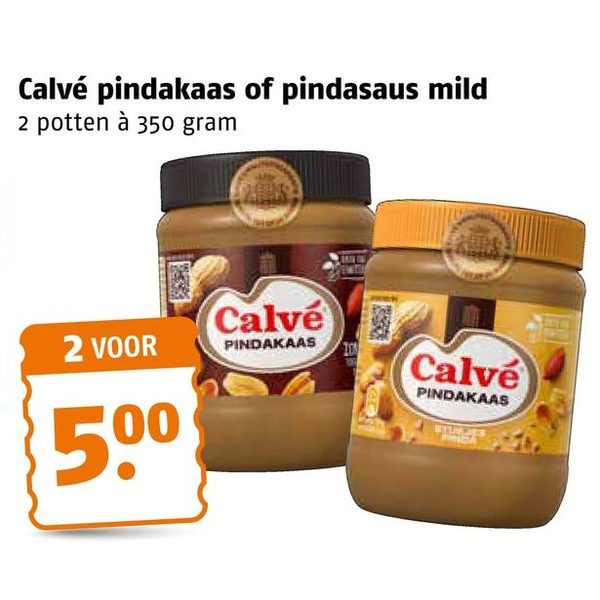 Calvé pindakaas of pindasaus mild
