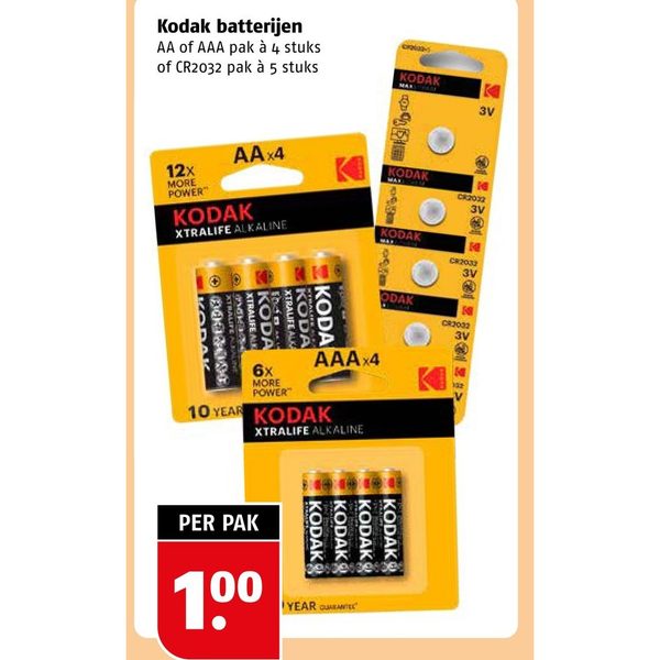 Batterijen AA, AAA of CR2032