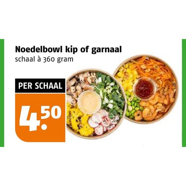 Noedelbowl kip of garnaal