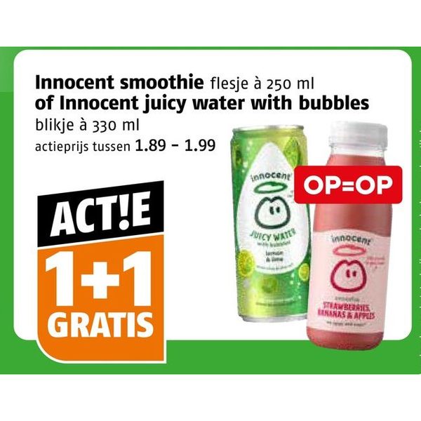 Innocent smoothie of Innocent juicy water
