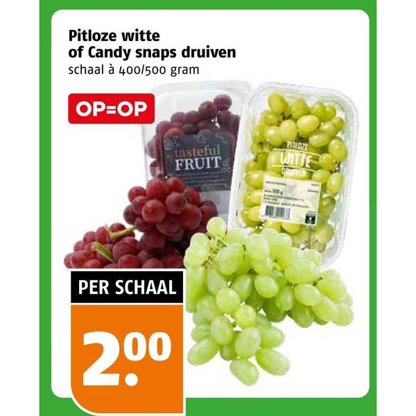 Pitloze witte of Candy snaps druiven