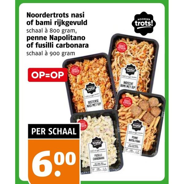 Noordertrots nasi, bami, penne of fusilli