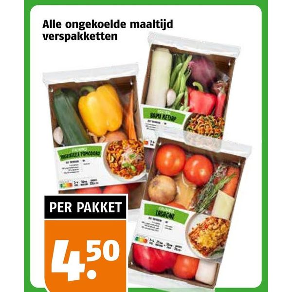 Ongekoelde maaltijd verspakketten