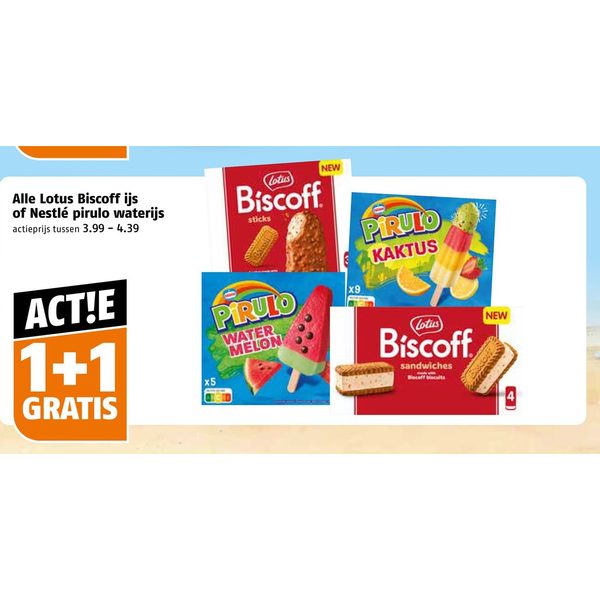 Alle Lotus Biscoff ijs of Nestlé pirulo waterijs