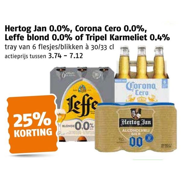 Hertog Jan, Corona, Leffe, Tripel Karmeliet