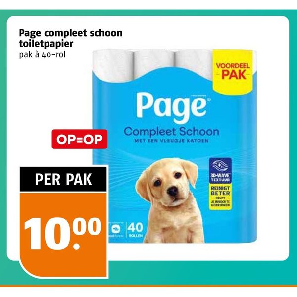 Page compleet schoon toiletpapier
