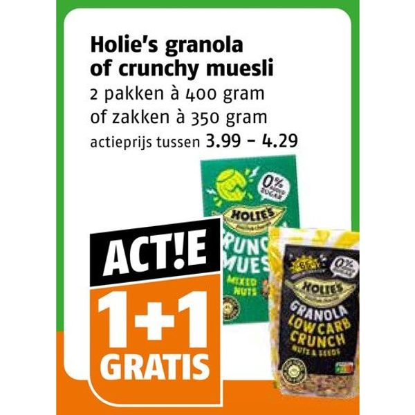 Holie's granola of crunchy muesli