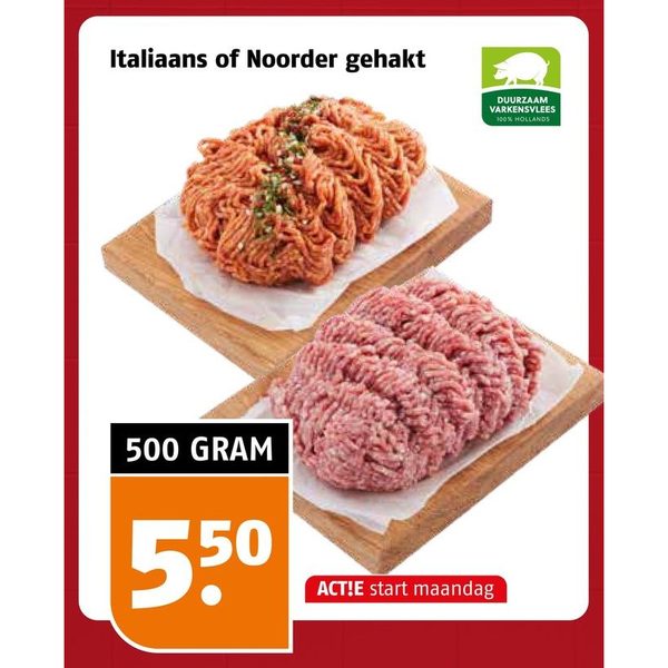 Italiaans of Noorder gehakt