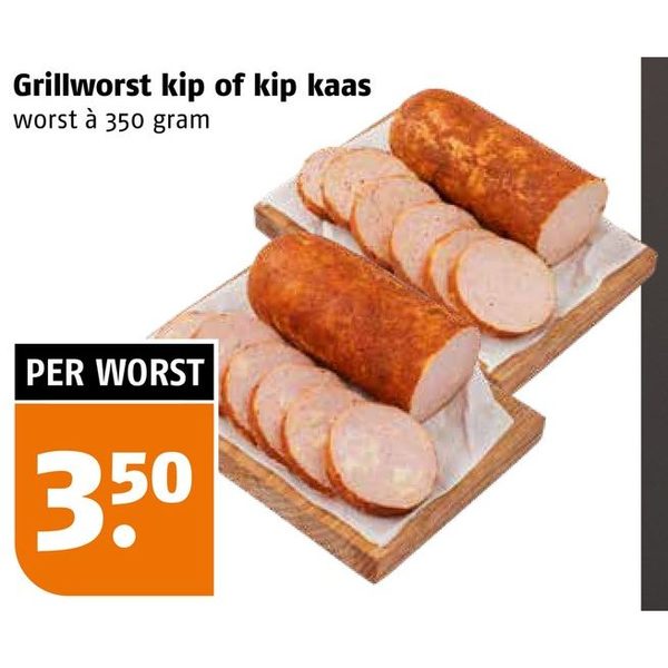 Grillworst kip of kip kaas