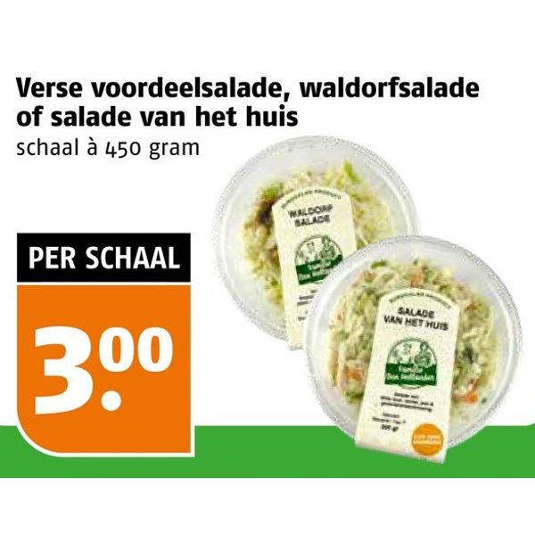 Verse voordeelsalade, waldorfsalade of salade van het huis