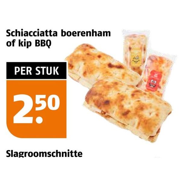 Schiacciatta boerenham of kip BBQ