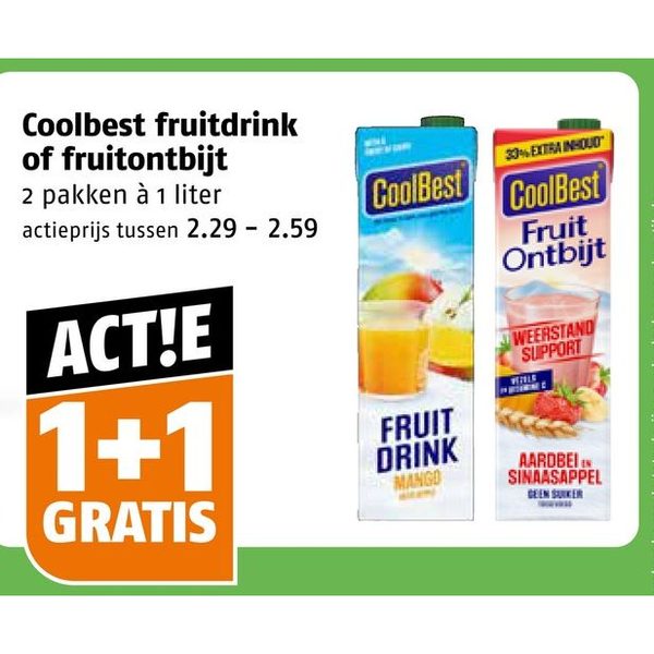 Coolbest fruitdrink of fruitontbijt
