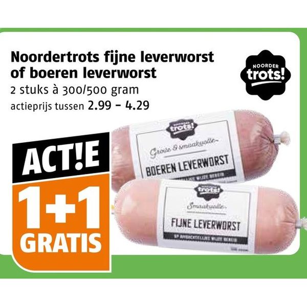 Noordertrots fijne leverworst of boeren leverworst