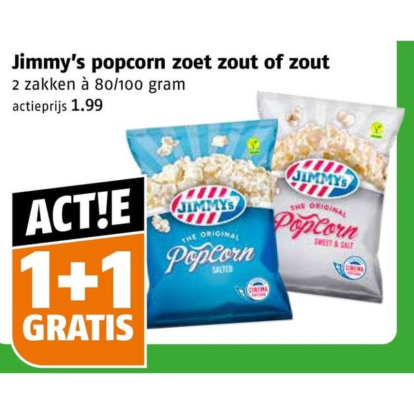 Jimmy's popcorn zoet zout of zout