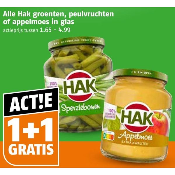 Hak groenten, peulvruchten of appelmoes in glas