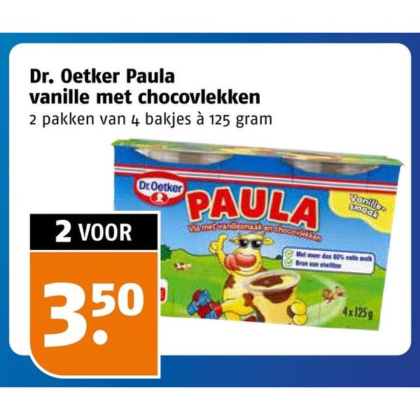 Paula vanille met chocovlekken