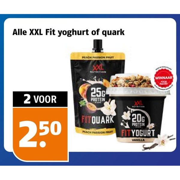 Alle XXL Fit yoghurt of quark