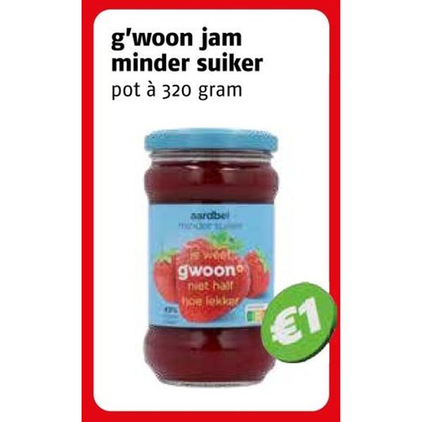 g'woon jam minder suiker