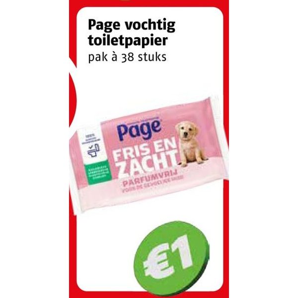 Page vochtig toiletpapier