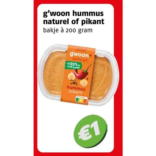 g'woon hummus naturel of pikant