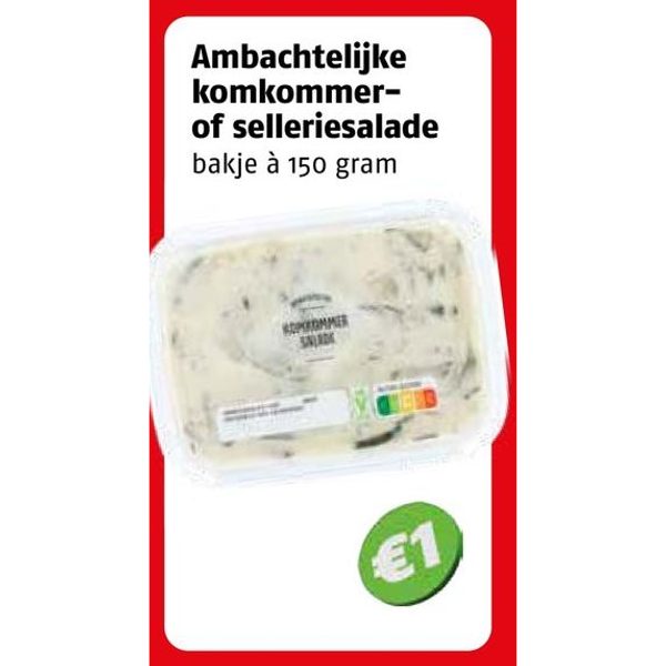 Ambachtelijke komkommersalade of selleriesalade