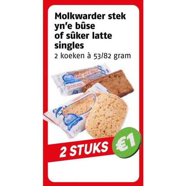 Molkwarder stek yn'e bûse of sûker latte singles