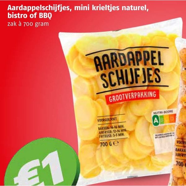 Aardappelschijfjes, mini krieltjes, bistro of BBQ