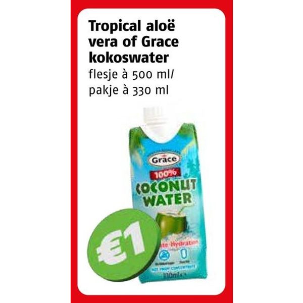 Tropical aloë vera of Grace kokoswater