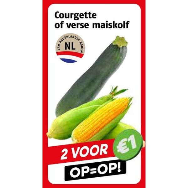 Courgette of verse maiskolf