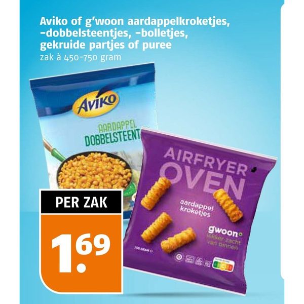 Aardappelkroketjes, dobbelsteentjes, bolletjes, gekruide partjes of puree