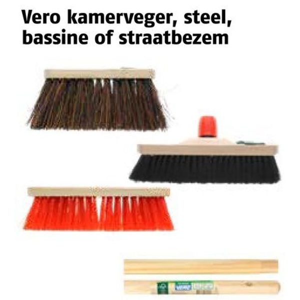 Vero kamerveger, steel, bassine of straatbezem
