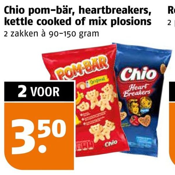 Chio zoutjes (pom-bär, heartbreakers, kettle cooked, mix plosions)
