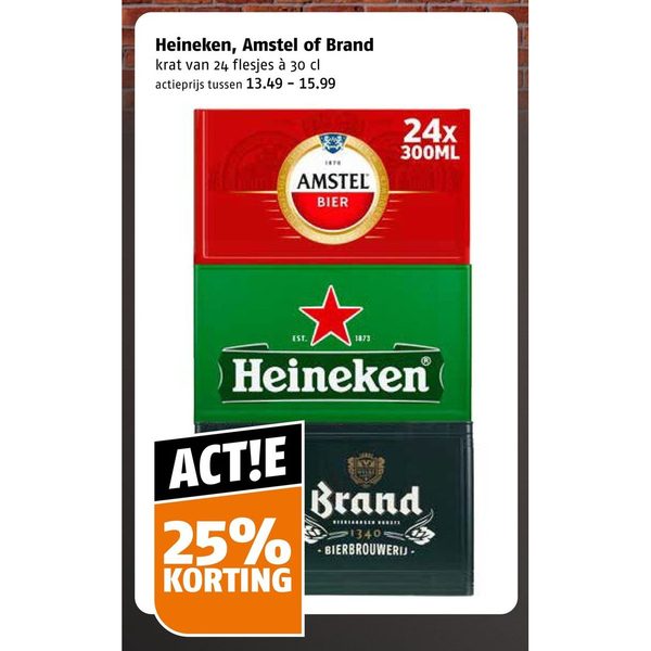 Heineken, Amstel of Brand krat